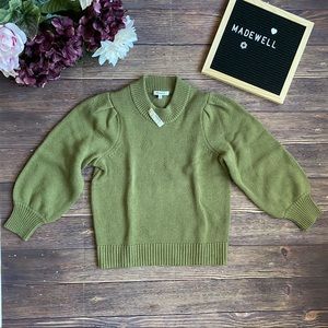 Madewell Dotted Eaton Puff-Sleeve Pullover Sweater